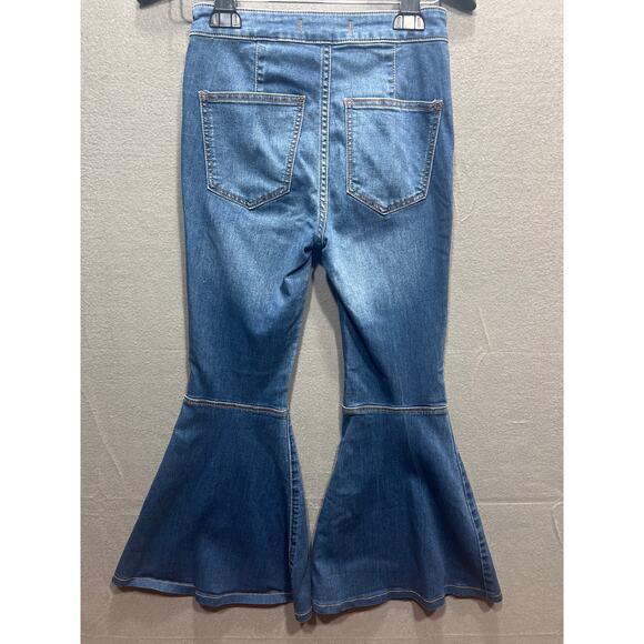 Free People Just Float On Flare Boho High Rise Denim Jeans Blue Womens Size 24 - Picture 3 of 11